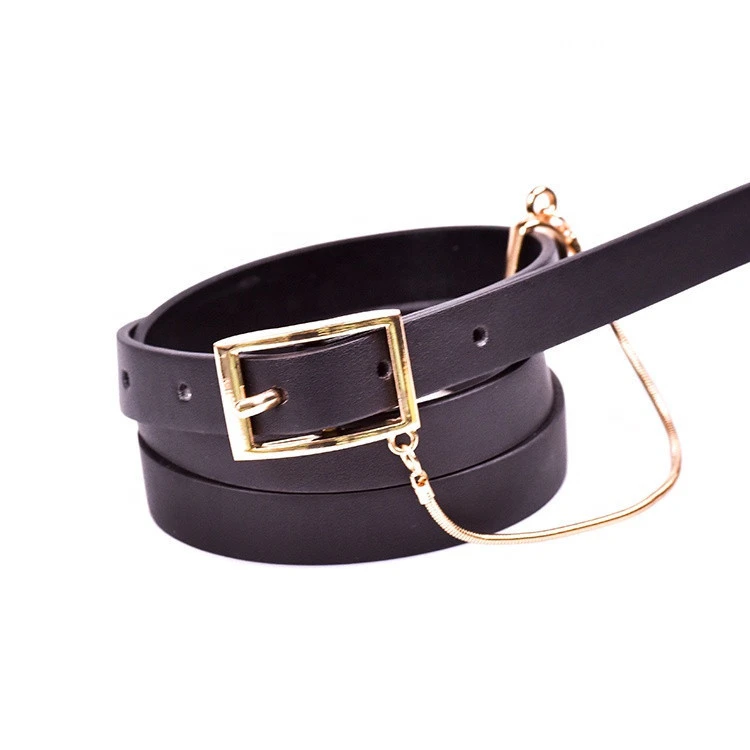 2020 metal chain pin buckle thin women dress jeans fashion waist ladies belt