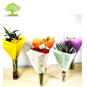 2020 New Double Sleeve Transparent Bopp Colorful Non Woven Wrapping Material For Fresh-cut And Plastic Flowers Gifts Packaging