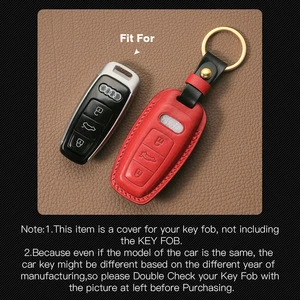 2020 NEW Hand Sewing High Grade Full Grain Genuine Leather Smart Car Key Case Cover Key Wallet for Audi A6L/7/A8L/Q8