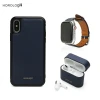 2020 NEW PRODUCT luxury Italian cow leather phone case navy color gift set for men luxury leather products for iphone dropship