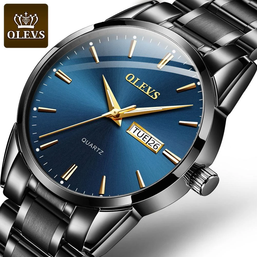 2020 OLEVS  Mens Classic Stainless Steel Watch Mens Business Casual Chronograph OEM Logo Watch Quartz WristWatch
