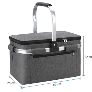 2021 300D Polyester Insulated Cooler Picnic Basket,Foldable Insulated Bag,Cool bag with carrying rod  For Food Transport