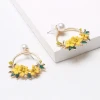 2021 hot sell Flower earrings sweet soft ceramic pearl women earings