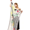 2021 New Arrivals Fashion Women Luxury Elegant Shawl Satin Scarves Geometric Pattern Print Silk Scarf