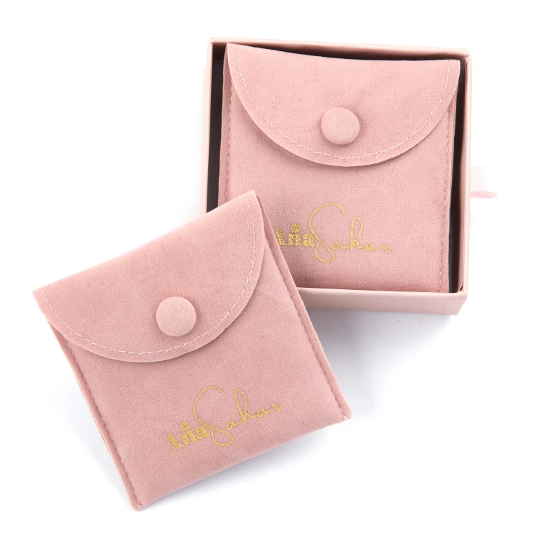 2021 New Luxury Microfiber Envelope Jewelry Packaging Pouch with box