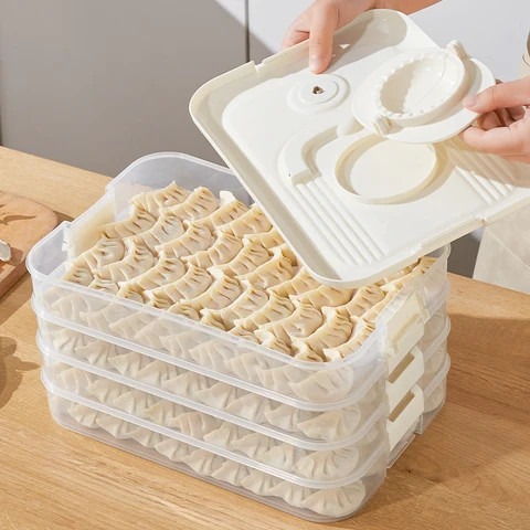 Buy 2024 Household Bpa-free Frozen Wonton Dumpling Storage Box Covered ...