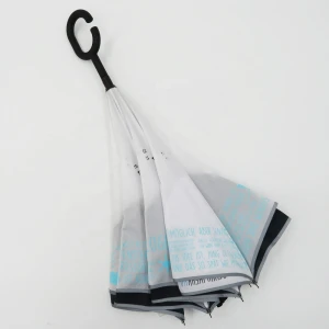23 Inch Manual Open Reverse Umbrella Double Layer Waterproof Straight Umbrella Strong Windproof Customized Design