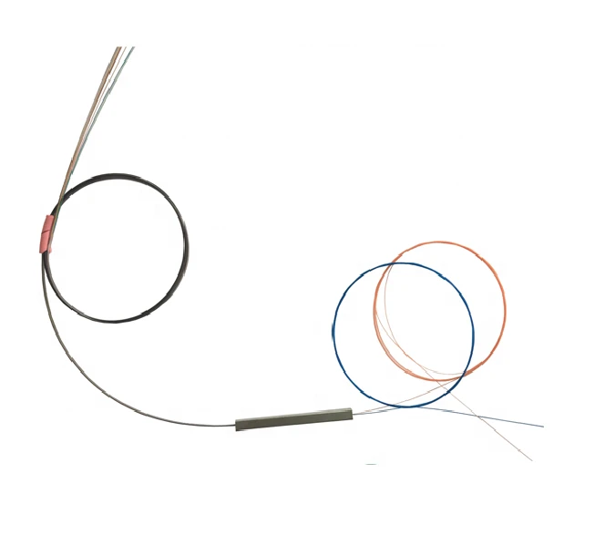 2*8 bare fiber FTTH splitter steel tube cable splitter no connector  Fiber optic PLC splitter