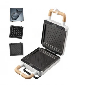 3 in1 Detachable Multi-function White Electric Sandwich maker Non-stick Waffle Maker