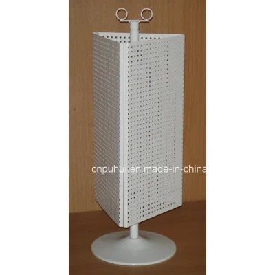 3 Sides Metal Pegboard Spinning Decoration Novelty Counter Display Stand (PHY105)