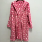 300gsm Printed Flannel Fleece Womens Bathrobe