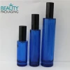 30ml 50ml 100ml medium blue perfume bottle with black perfume pump