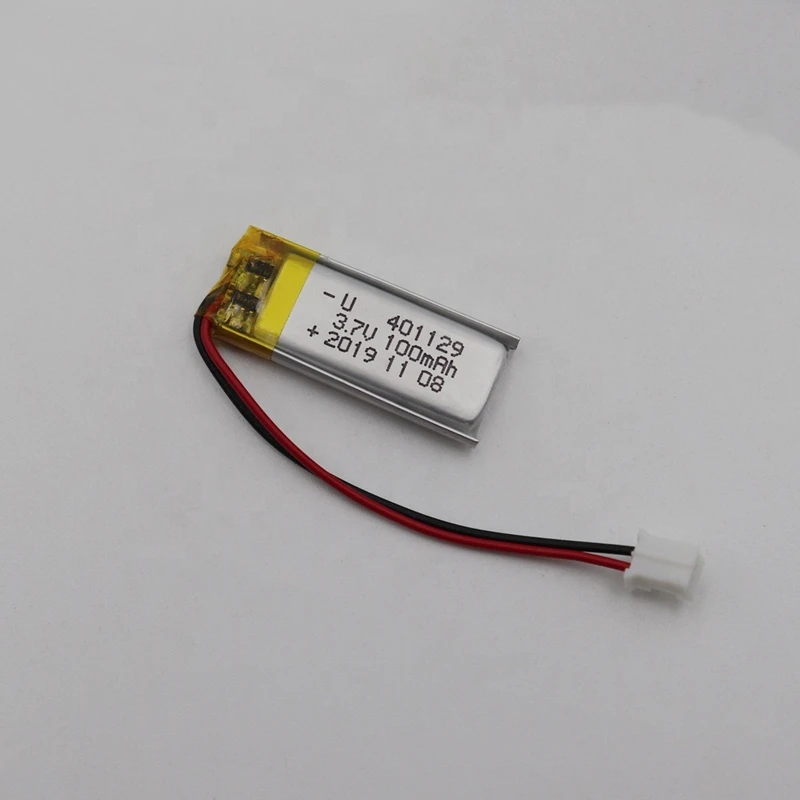 3.7V 100mAh 401129 li-ion rechargeable lithium polymer battery with pcm in stock