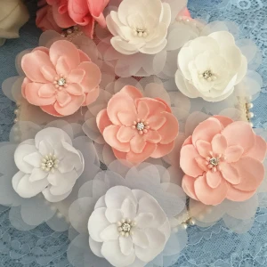 3D lace flower accessories clothing headwear home decoration nail drill flowers 8CM