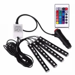 4 pcs 36leds  RGB Remote Interior 5050 Decorative LED Strip Atmosphere Car Lights Ride on Car