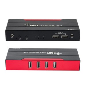 4 Ports USB KVM Switch 1 set Keyboard and Mouse Control 4pcs PC