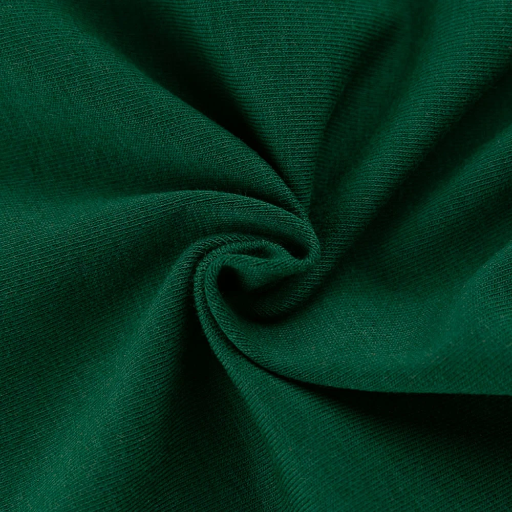 4 ways stretch eco plain dyed Green Series solid color 95 cotton 5 spandex single jersey knit fabric