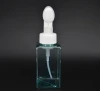450ml light blue square plastic PETG soap shampoo lotion bottle with Foam brush head cap