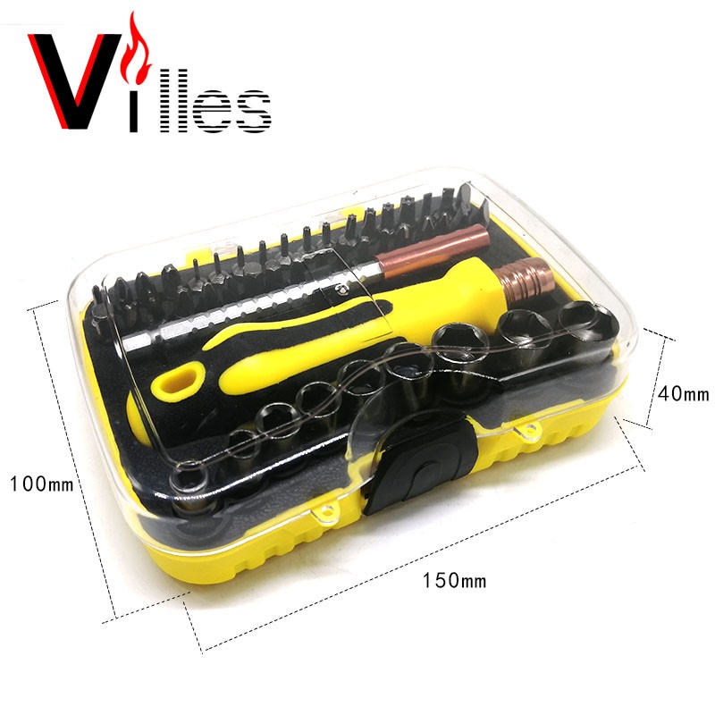 48 in 1 multi-purpose maintenance home kit with retractable screwdriver set hardware