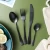 Import 4pcs Fork Spoon Set Stainless Steel Tableware Matt Black Cutlery of 4 pieces from China