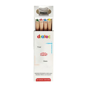 4pcs Jumbo Woody  Watercolor Crayon With one sharpener, 3 in 1 Woody Wax Crayon for Kids