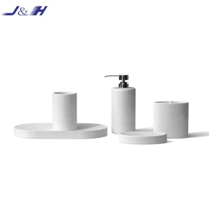5-Piece Ceramic White Bathroom Accessory Set