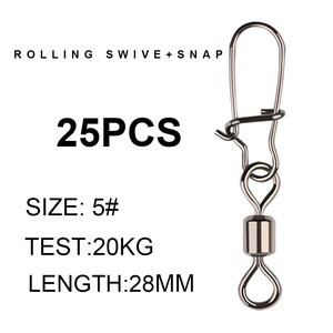 500PCS Stainless Steel Fishing Connector Pin Bearing Rolling Swivel Snap  fishing split ring other fishing products
