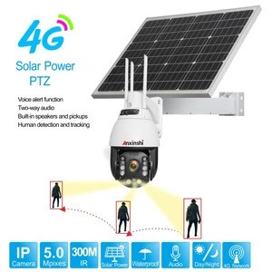 5.0MP 20X Starlight 4G WIFI Solar Powered IP PTZ Camera IR 300M Light &amp; Voice Warning Auto Motion Tracking IP PTZ Camera