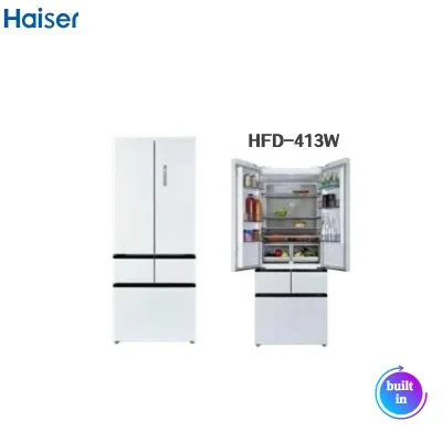 600mm Standard Depth White Color French Door Built in Refrigerator