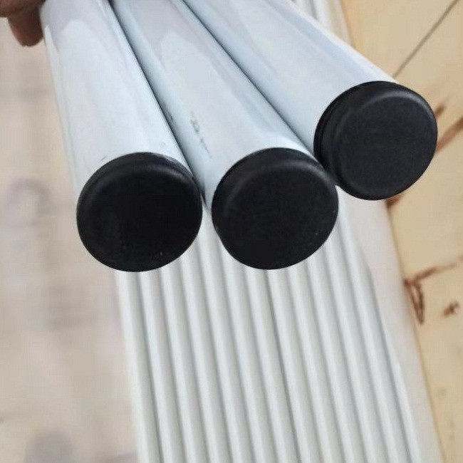 6063 T5 white spray aluminum pipe with black end cap