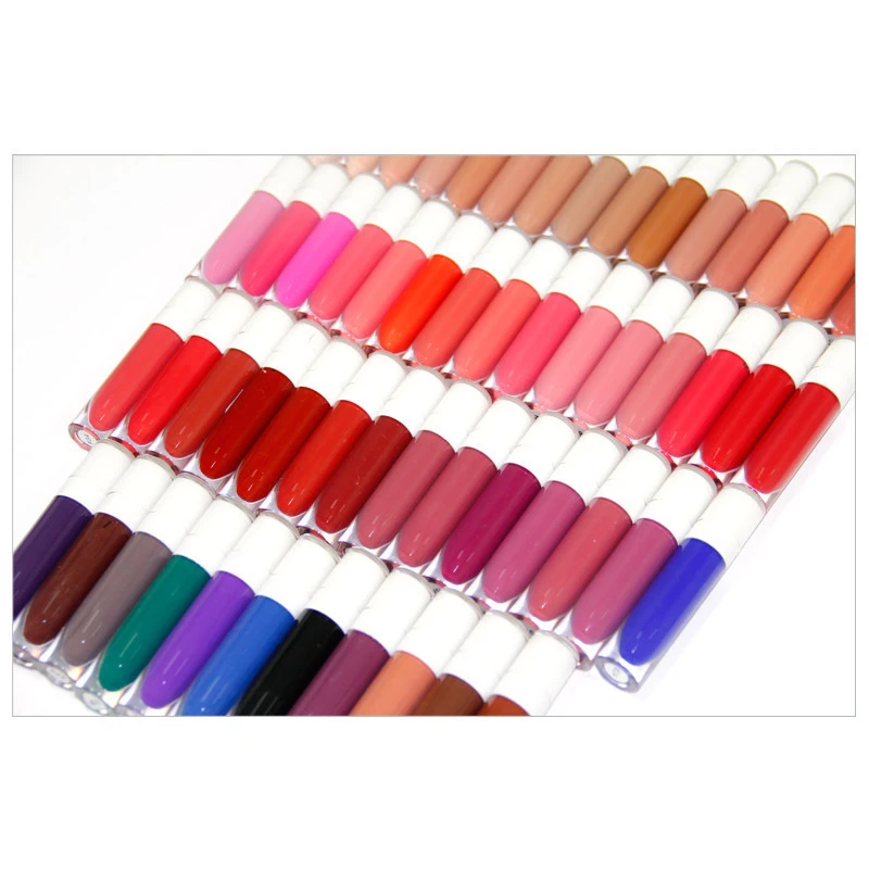 62 Colors Ready to Ship custom logo printing matte liquid lipstick private label matte lip gloss