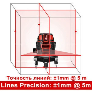 635nm 5 lines 6 points green/red laser level 360 degree rotary Self leveling cross laser line level with outdoor mode