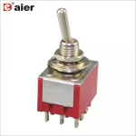6A 125V 6MM 3PDT ON-ON 9Pin Toggle Switch