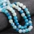Import 8mm 15inch Lake Blue Faceted Agate Gemstone Natural Round Stone Loose Crackle Dragon Vein Faceted Agate Beads from China