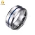 Import 8MM Stainless Steel  Ring CNC Wedding Band Trendy Rainbow Groove Rings Jewelry  For Men from China