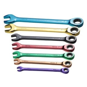 8mm to 19mm 7pc color ratchet wrench set dual-purpose open movable wrench hand tools