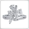 925 silver butterfly finger ring with cz and rhodium plating
