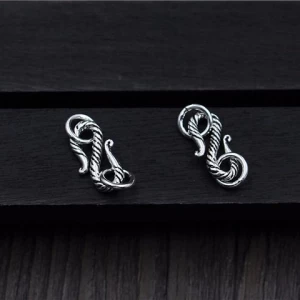 925 Sterling Pure Silver DIY Necklace Bracelet Ring Buttons Hook Buckle Connector Clasps Clips