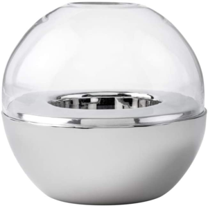 A La Mode ALM-664, 5-1/4&#39;&#39; Candle Holder w/ Glass Top, Stainless Steel Hurricane Candleholder with Clear Lid,  Jar Candle Holder
