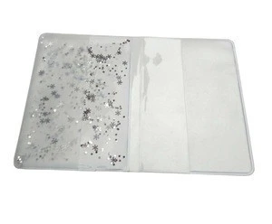 A6 small size customised flowing glitter book cover clear PVC book cover