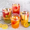 able Clear U Shaped Printing Customize Bubble Tea Reusable 700ml Cold Drinks DisposPlastic Cup With Lid