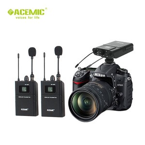 ACEMIC Dual channel wireless lavalier collar microphone for Camera DSLR smartphone iphone DV-200