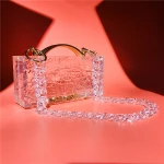 Acrylic Crack Crystal Clutch Bag Ladies Elegant Clear Plastic Clutch Evening Bags