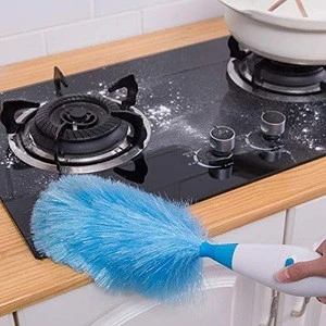 Adjustable feather electric 360 spin rechargeable duster for home clean