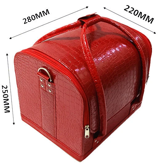 Alligator Red Aluminum Makeup Bag / Case