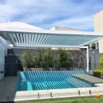 aluminum electric adjustable pergoles with retractable louvers roof pergola for swimming pool cover