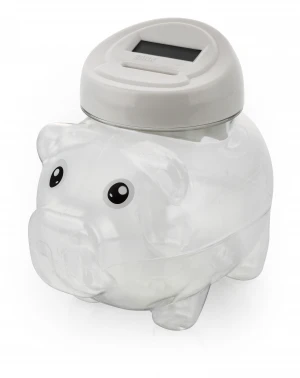 Amazon Best Sell Super Large Capacity Transparent Pig Shaped Plastic Coin Counting Money Bank For Children&#x27;s Gift