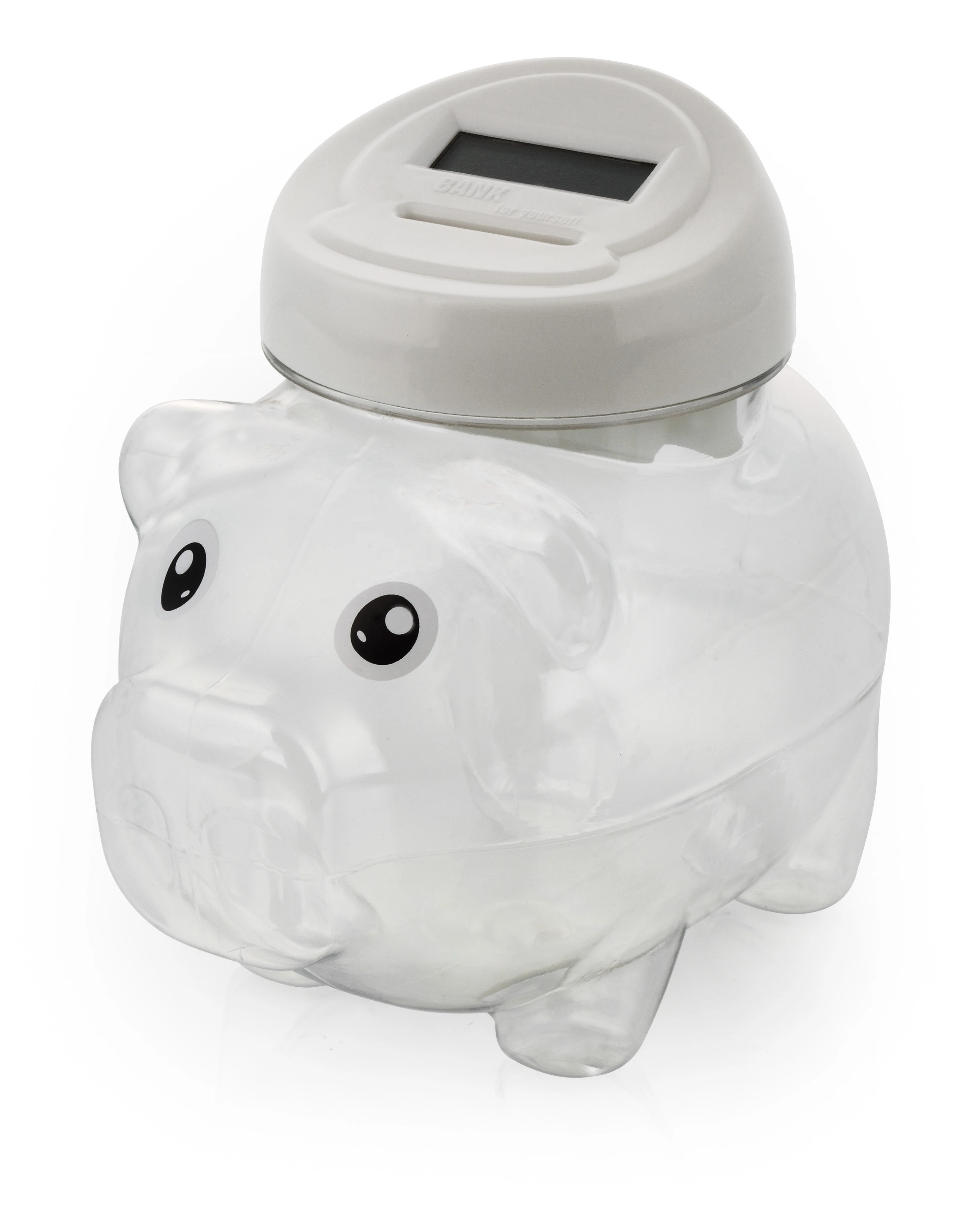 Amazon Best Sell Super Large Capacity Transparent Pig Shaped Plastic Coin Counting Money Bank For Children&#x27;s Gift