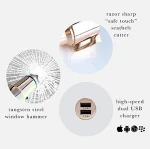 amazon best sellers 3 IN 1 car charger Escape Tool Safety Window glass Breaker Seat Belt Cutter Dual USB Car Adapter car