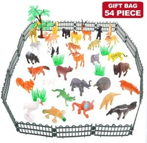 Animals Figure 53 Pcs Mini Jungle Animals Toys Set Wild Vinyl Plastic Animal Learning Party Favors Educational Toys For  Kids